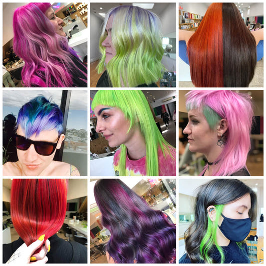 Bright pigment hair colour at Chumba Salon.