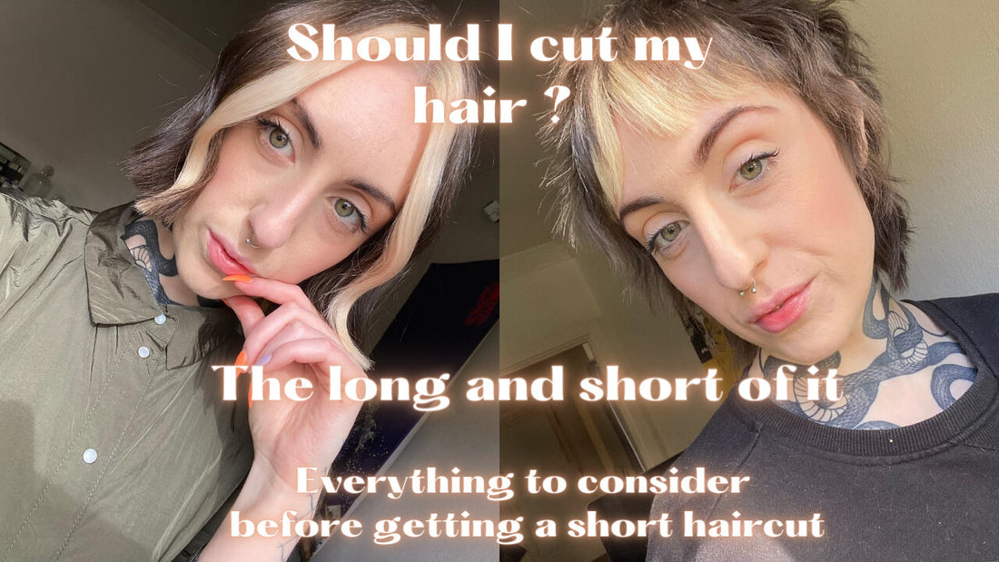 should I cut my hair in text over collage